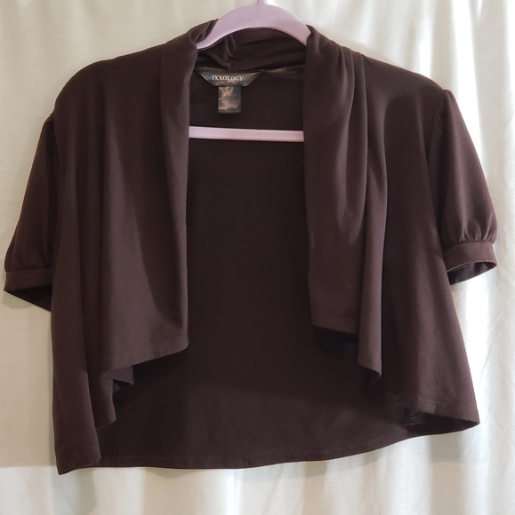 Mixology Brown Short sleeved Shrug - Picture 1 of 3